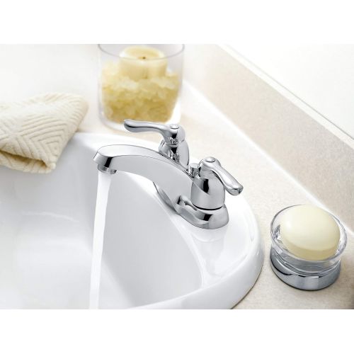  Moen 4925 Chateau Two-Handle Low Arc Bathroom Faucet, Chrome
