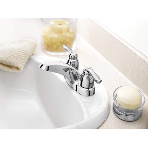  Moen 4925 Chateau Two-Handle Low Arc Bathroom Faucet, Chrome