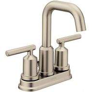 Moen 6150BN Gibson Two-Handle Centerset High Arc Modern Bathroom Faucet with Drain Assembly, Brushed Nickel