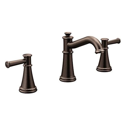  Moen T6405ORB Belfield Two-Handle 8-Inch Widespread Bathroom Faucet Trim Kit, Valve Required, Oil Rubbed Bronze