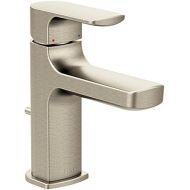 Moen 6900BN Rizon One-Handle Modern Bathroom Faucet with Drain Assembly, Brushed Nickel