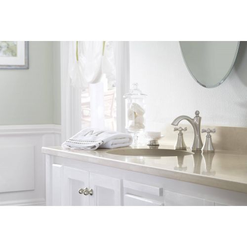  Moen T4524 Wynford Two-Handle Widespread High-Arc Bathroom Faucet with Cross Handles, Valve Required, Chrome