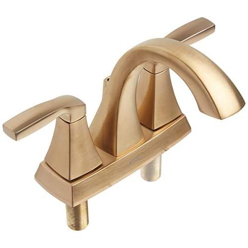  Moen 6901BG Voss Two-Handle High Arc Centerset Bathroom Faucet, Brushed Gold