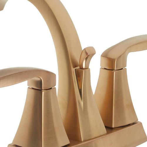  Moen 6901BG Voss Two-Handle High Arc Centerset Bathroom Faucet, Brushed Gold