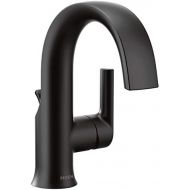 Moen S6910BL Doux One-Handle High Arc Laminar Stream Bathroom Faucet, Matte Black