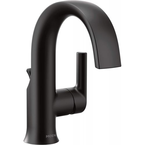  Moen S6910BL Doux One-Handle High Arc Laminar Stream Bathroom Faucet, Matte Black