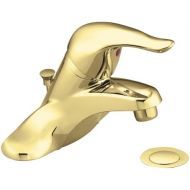 Moen L4621P Chateau One-Handle Low-Arc Bathroom Faucet with Drain Assembly, Polished Brass