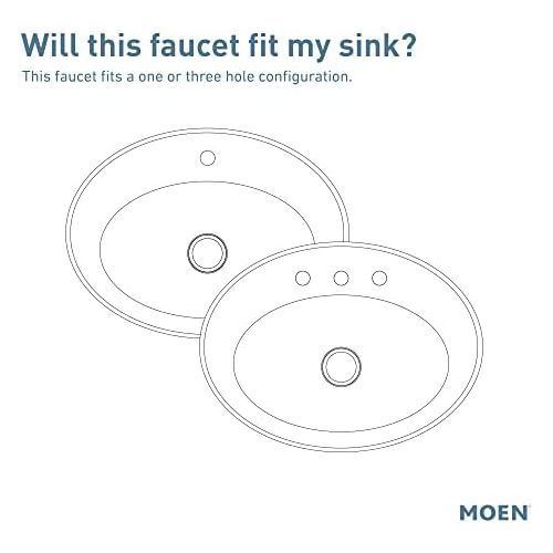  Moen 84144BRB Sarona One-Handle Single Hole Rustic Farmouse Bathroom Sink Faucet with Optional Deckplate, Mediterranean Bronze