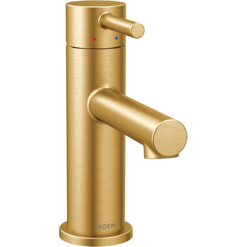  Moen 6190BG Align One-Handle Modern Bathroom Faucet with Drain Assembly and Optional Deckplate, Brushed Gold