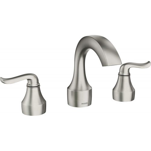  Moen 84302SRN Hamden Two-Handle 8-Inch Widespread Bathroom Faucet, Valve Included, Spot Resist Brushed Nickel