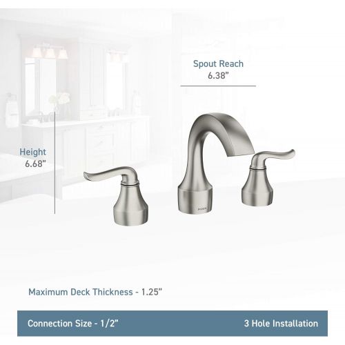  Moen 84302SRN Hamden Two-Handle 8-Inch Widespread Bathroom Faucet, Valve Included, Spot Resist Brushed Nickel