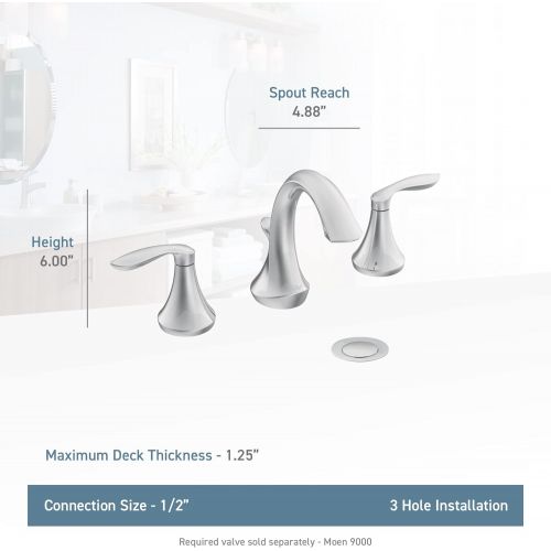  Moen Eva Two-Handle High-Arc Bathroom Faucet Bundle (Oil Rubbed Bronze) complete with Moen 9000 Widespread Lavatory Rough-In Valve with Drain Assembly