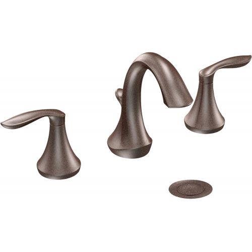  Moen Eva Two-Handle High-Arc Bathroom Faucet Bundle (Oil Rubbed Bronze) complete with Moen 9000 Widespread Lavatory Rough-In Valve with Drain Assembly