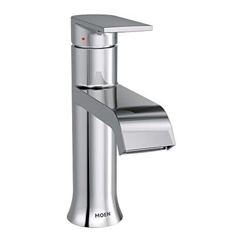  Moen 6702 Genta One-Handle Single Hole Modern Bathroom Sink Faucet with Optional Deckplate, Chrome