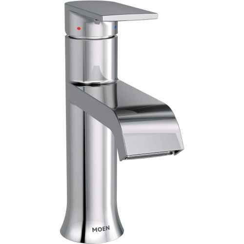  Moen 6702 Genta One-Handle Single Hole Modern Bathroom Sink Faucet with Optional Deckplate, Chrome