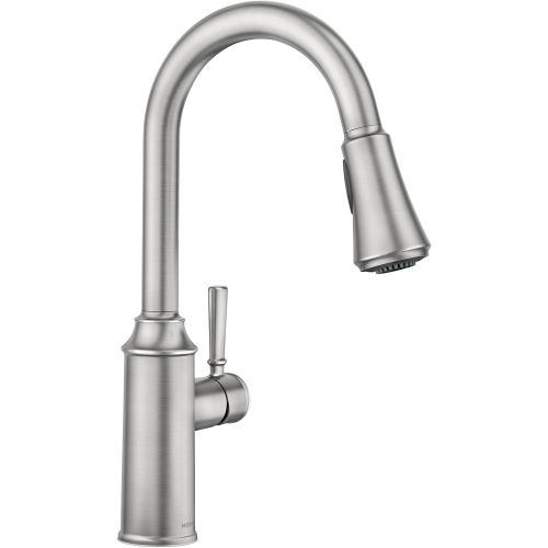  Moen 87801SRS Conneaut One-Handle Pulldown Kitchen Faucet with Reflex and Power Clean, Spot Resist Stainless