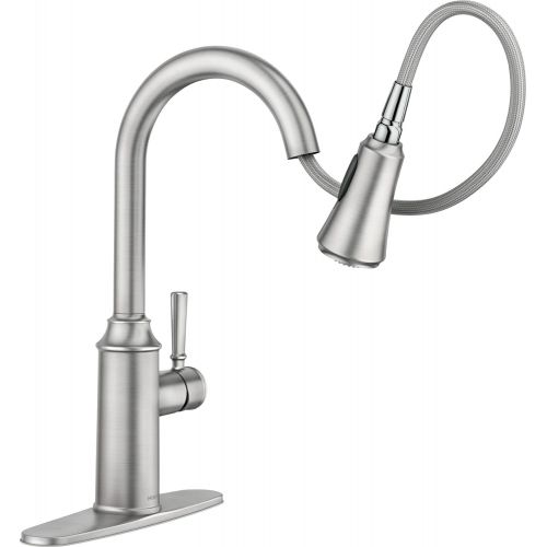  Moen 87801SRS Conneaut One-Handle Pulldown Kitchen Faucet with Reflex and Power Clean, Spot Resist Stainless