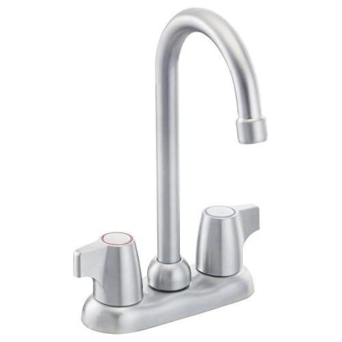  Moen 4903BC Chateau Two-Handle High Arc Bar Faucet, Brushed Chrome