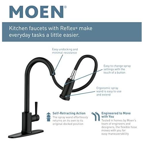  Moen S62308 STO One-Handle High Arc Pulldown Bar Faucet Featuring Reflex, Chrome