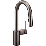 Moen 5965BLS Align One-Handle Pulldown Modern Bar Faucet with Power Clean featuring Reflex, Black Stainless