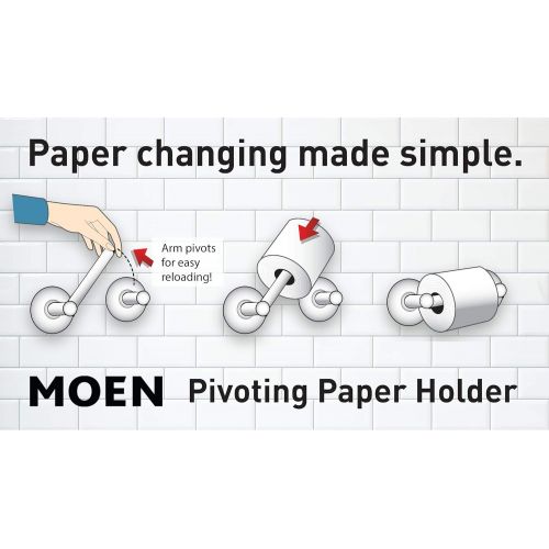  Moen YB8408NL Weymouth Paper Holder-Pivoting, Nickel