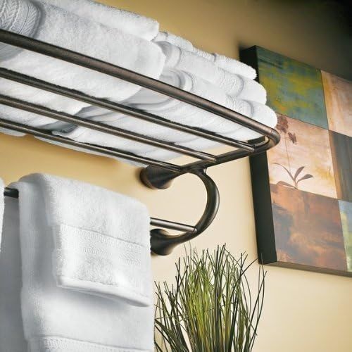  Moen YB2894BN Eva Bathroom Hotel Towel Shelf, Brushed Nickel