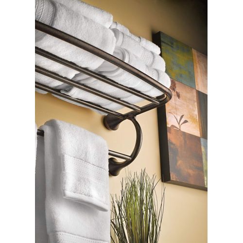  Moen YB2894BN Eva Bathroom Hotel Towel Shelf, Brushed Nickel