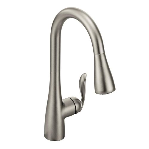  Moen 7594CSL Arbor One-Handle High Arc Pulldown Kitchen Faucet Featuring Reflex, Classic Stainless