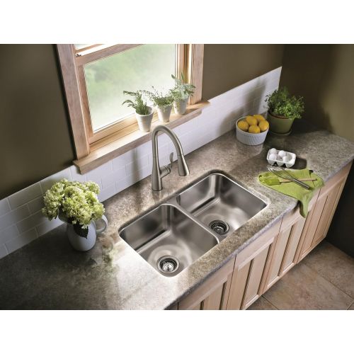  Moen 7594CSL Arbor One-Handle High Arc Pulldown Kitchen Faucet Featuring Reflex, Classic Stainless