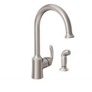 Moen 87301SRS High Arc Kitchen Faucet with Side Spray from the Bayhill Collection, Spot Resist Stainless