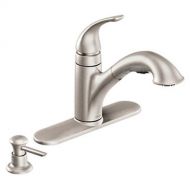 Moen CA87550SRSSD Single Handle Kitchen Faucet with Pullout Spray from the Caprillo Collection, Spot Resist Stainless