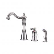 Moen Ultra Faucets UF11043 Traditional Collection Single-Handle Kitchen Faucet with Side-Spray, Stainless Steel