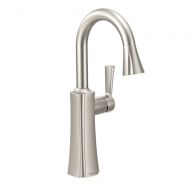 Moen Etch One-Handle High Arc Pulldown Single Mount Bar Faucet, Spot Resist Stainless (S62608SRS)