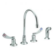 Moen 8244 Commercial M-Dura Kitchen Faucet with Side Spray with 4-Inch handles 2.2 gpm, Chrome
