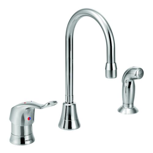  Moen 8138 Commercial M-Dura Single Handle Multi-Purpose Faucet with Side spray 2.2 gpm, Chrome