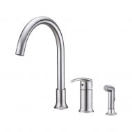 Moen Ultra Faucets UF11143 Contemporary Collection Single-Handle Kitchen Faucet with Side-Spray, Stainless Steel