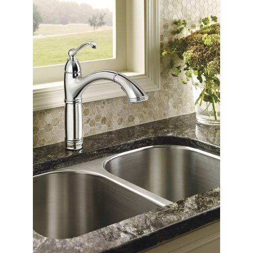  Moen 7295C Brantford One-Handle Pullout Kitchen Faucet Featuring Power Clean and Reflex, Chrome