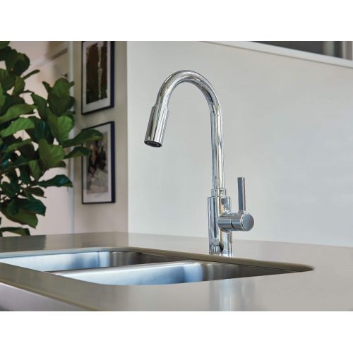  Moen 7882 Genta One-Handle High-Arc Kitchen Faucet, Chrome
