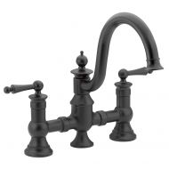 Moen S713WR Waterhill Two-Handle High Arc Kitchen Faucet, Wrought Iron