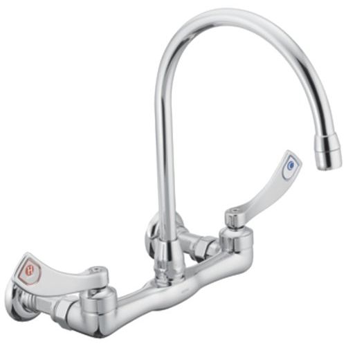  Moen 8126 Commercial M-DURA Two-Handle Wall Mount Utility Faucet 2.2 GPM, Chrome