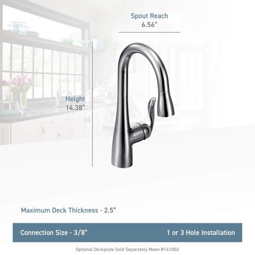  Moen 5995ORB Arbor One Handle High Arc Pulldown Bar Faucet, Oil Rubbed Bronze