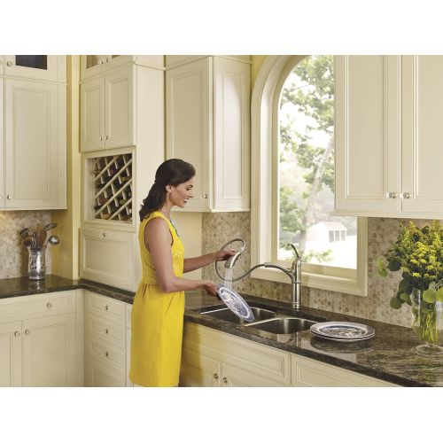  Moen 7295SRS Brantford One-Handle High-Arc Pullout Kitchen Faucet Featuring Reflex, Spot Resist Stainless