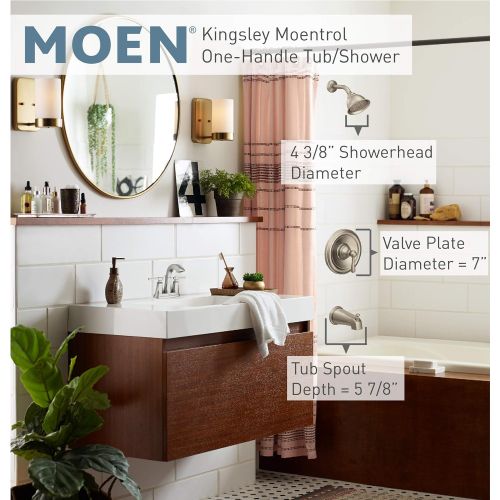  Moen T3113BN Kingsley Moentrol Volume Control Tub Shower Trim Kit, Valve Required, Brushed Nickel