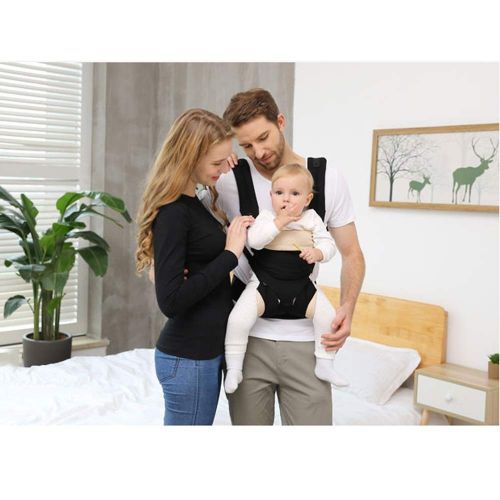  Moerc Premium Baby Carrier Ergonomic with Hip Seat Pure Cotton Lightweight and Breathable Multiposition Dorsal Ventral Adjustable for Newborn and Toddler from 0 to 4 Years (Color :