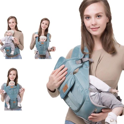  Moerc 3 in 1 Baby Carrier Infant Hip Seat Soft Infant Backpacks Portable Baby Waist Stool Breathable Wrap Birth Comfortable Nursing Cover for Baby Care (Color : Blue)