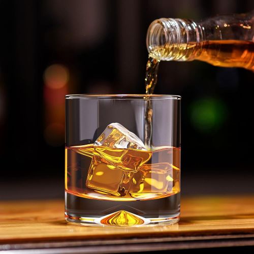  [아마존베스트]MOFADO Crystal Whiskey Glasses - Classic - 12oz (Set of 2) - Hand Blown Crystal - Thick Weighted Bottom Rocks Glasses - Perfect for Scotch, Bourbon and Old Fashioned Cocktails