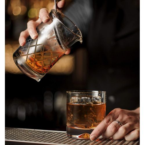  [아마존베스트]MOFADO Crystal Whiskey Glasses - Classic - 12oz (Set of 2) - Hand Blown Crystal - Thick Weighted Bottom Rocks Glasses - Perfect for Scotch, Bourbon and Old Fashioned Cocktails