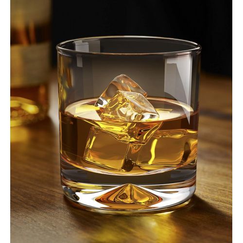  [아마존베스트]MOFADO Crystal Whiskey Glasses - Classic - 12oz (Set of 2) - Hand Blown Crystal - Thick Weighted Bottom Rocks Glasses - Perfect for Scotch, Bourbon and Old Fashioned Cocktails