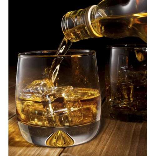  [아마존베스트]MOFADO Crystal Whiskey Glasses - Trendy/Curved - 11oz (Set of 2) - Hand Blown Crystal - Thick Weighted Bottom Rocks Glasses - Perfect for Scotch, Bourbon, Manhattans, Old Fashioned