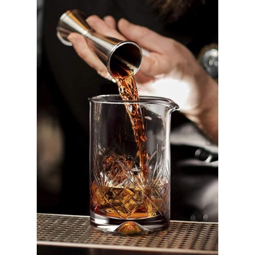  [아마존베스트]MOFADO Crystal Cocktail Mixing Glass - 18oz 550ml - Thick Weighted Bottom - Premium Seamless Design - Professional Quality